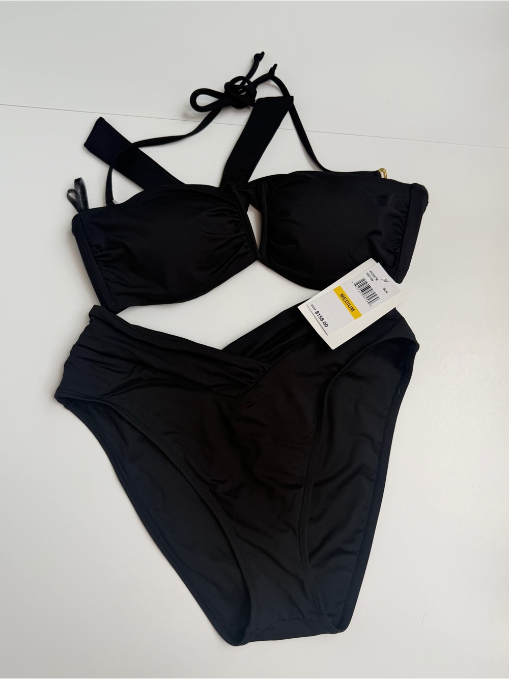 BECCA Black Two-Piece Halter Bikini Set